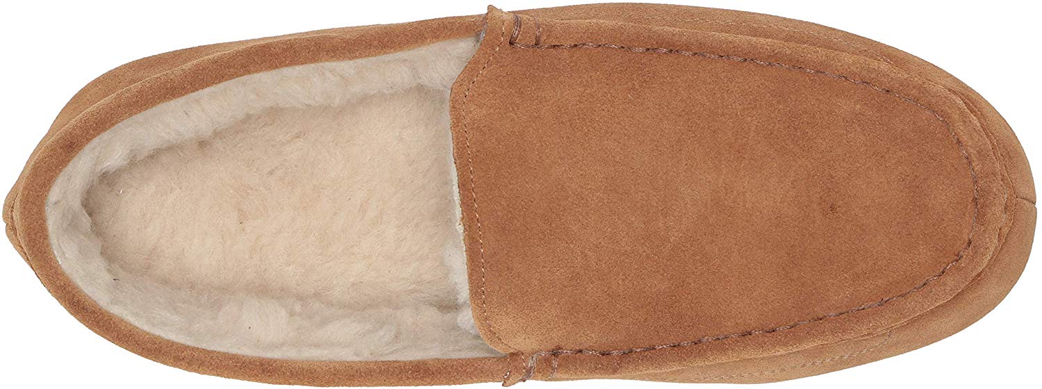 amazon essentials men's leather moccasin slipper