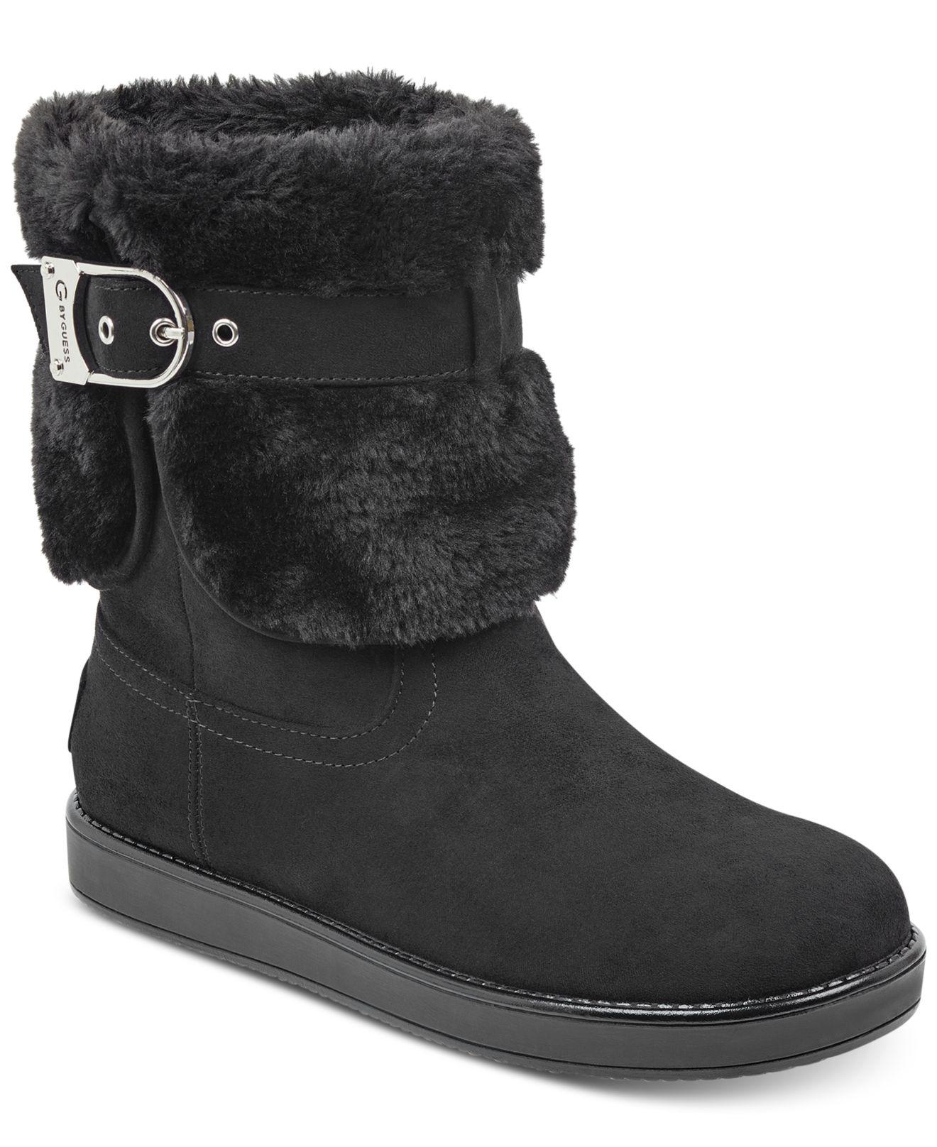 G by Guess Womens Aussie Closed Toe Ankle Cold Weather Boots, Black ...