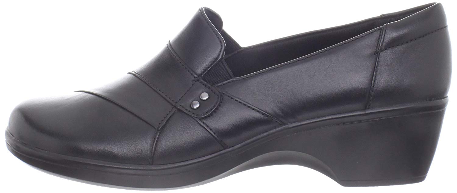 clarks may marigold leather womens slip on shoes in wide width