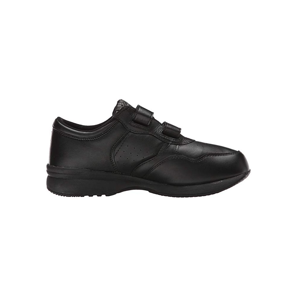 Propét Mens life walker strap Leather Low Top Walking, Black, Size 12.0 ...