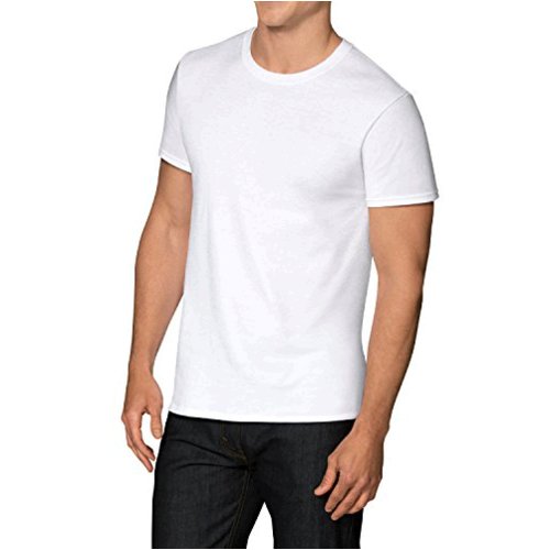 Fruit of the Loom Men's Stay Tucked Crew T-Shirt, White 12, White, Size ...