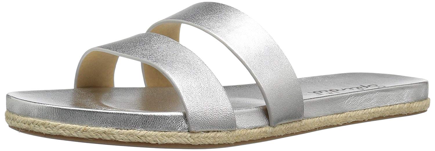 Splendid Womens Brittani Open Toe Casual Slide Sandals, Silver, Size 8.