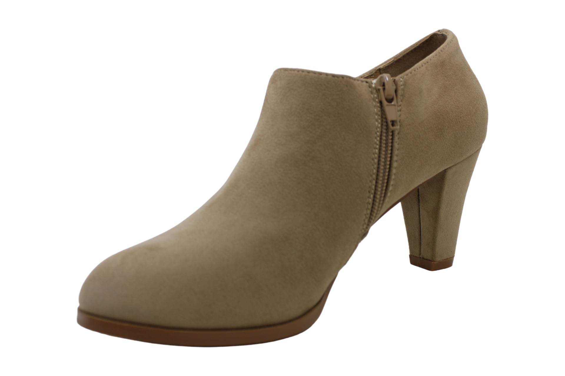 journee collection womens sanzi booties stacked heel