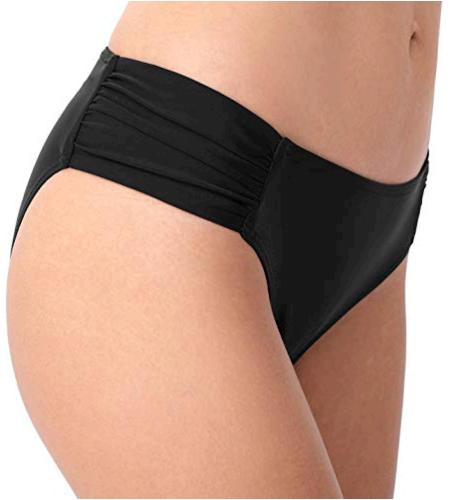 Vogueric Womens Bathing Suit Bottoms Full Coverage Ruched Black2 