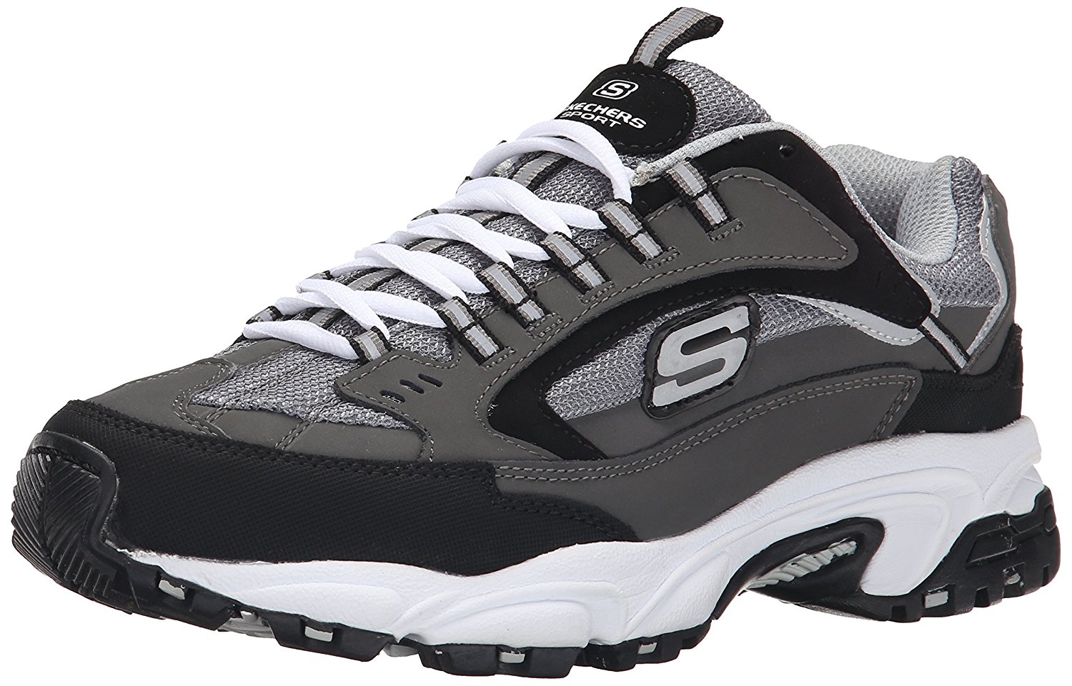 Skechers Mens Cutback 51286 Low Top Lace Up Running, Charcoal Cutback ...