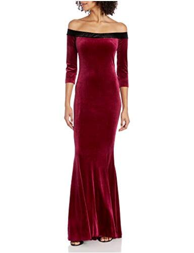 norma kamali off shoulder fishtail gown