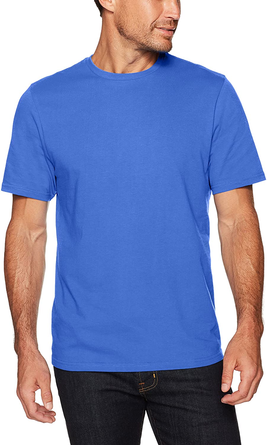Essentials Men/'s 2-Pack Loose-Fit Short-Sleeve Crewneck T-Shirts Large Imperial Blue