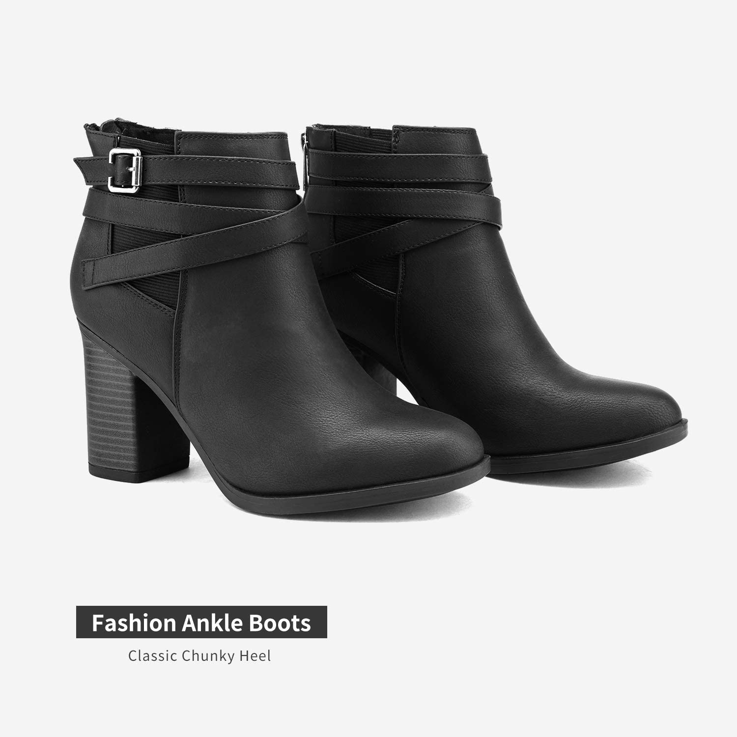 toetos women's chicago chunky heel ankle booties