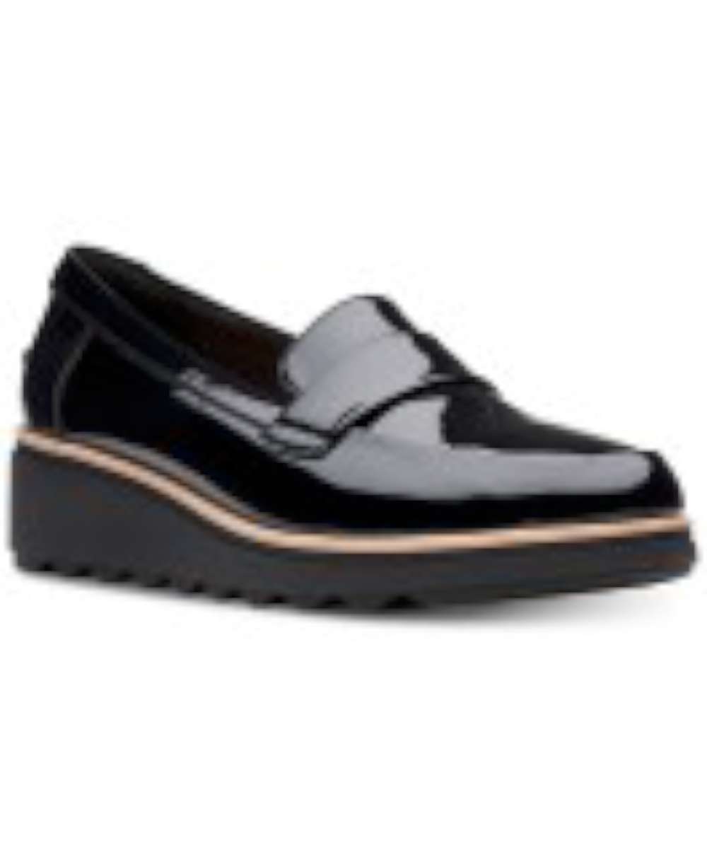 clarks patent loafers