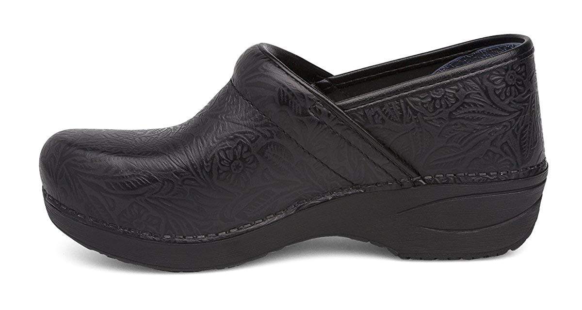 dansko black floral tooled