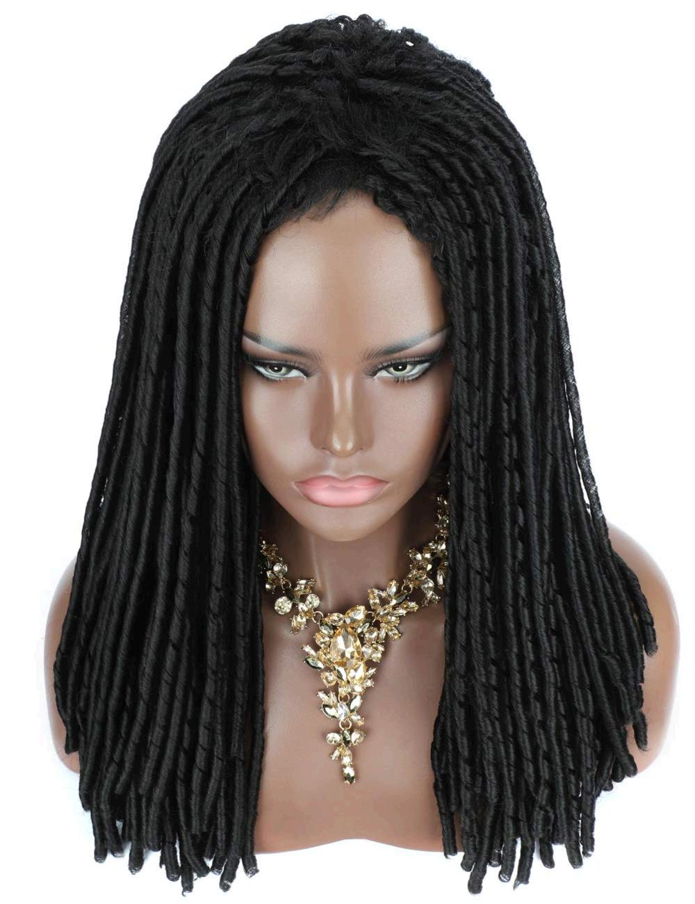 Kalyss 100% Hand Braided Dreadlocks Braids Hair Wigs, Natural Black ...