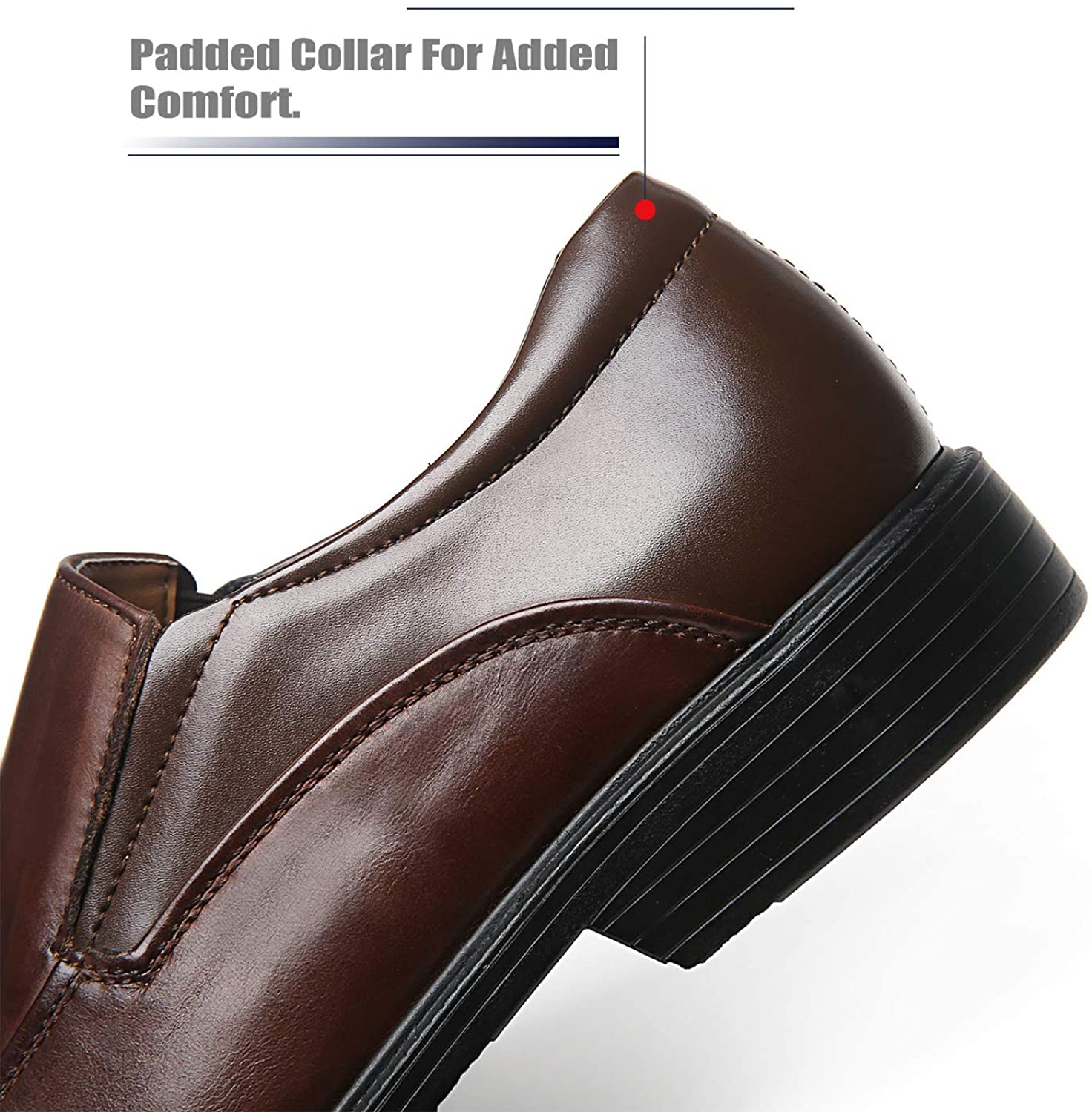 La Milano Wide Width Men's Leather Dress Shoes Slip On, Wide1brown