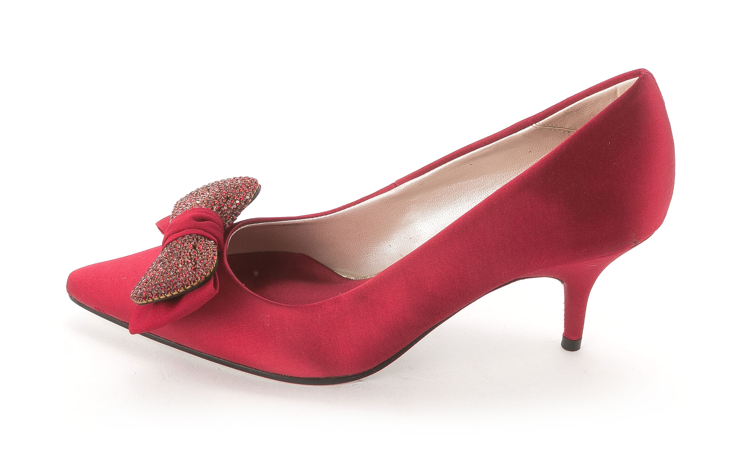 E Live From The Red Carpet Women's Hilary Pointed Toe Bow Ruby Satin Size 6.0 E Live From The Red Carpet Women's Hilary Pointed Toe Bow Ruby Satin Size 6.0