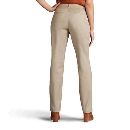 LEE Women's Wrinkle Free Relaxed Fit Straight Leg Pant, Flax,, Flax ...