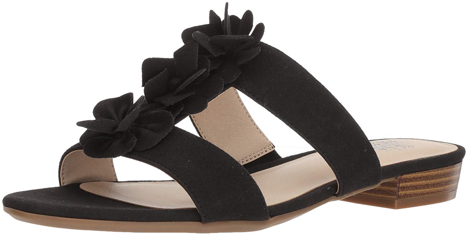 LifeStride Womens Camille Open Toe Casual Slide Sandals, Black, Size 6.0 f3Qz | eBay