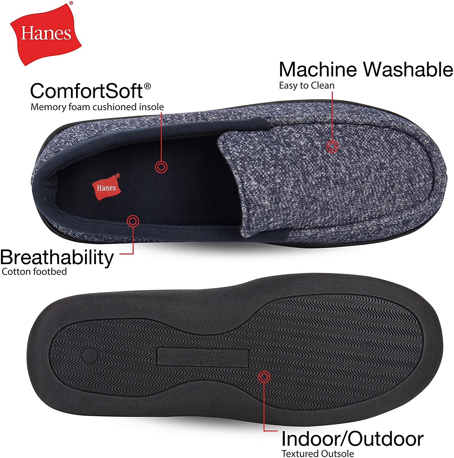 hanes mens slippers