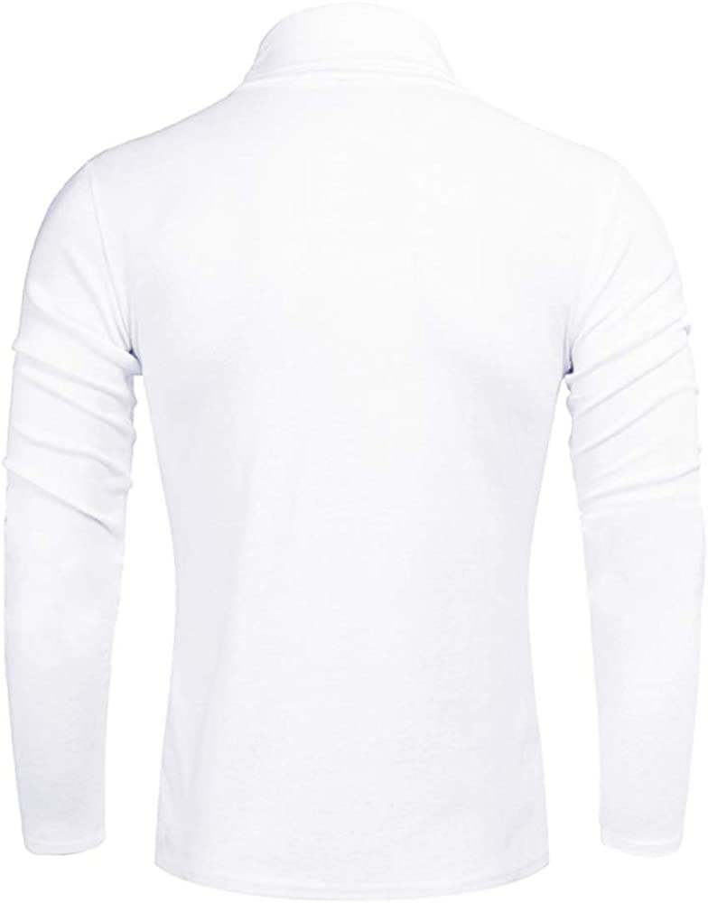 Download Smokeyojos Mens White Turtleneck Long Sleeve Casual Mock ...