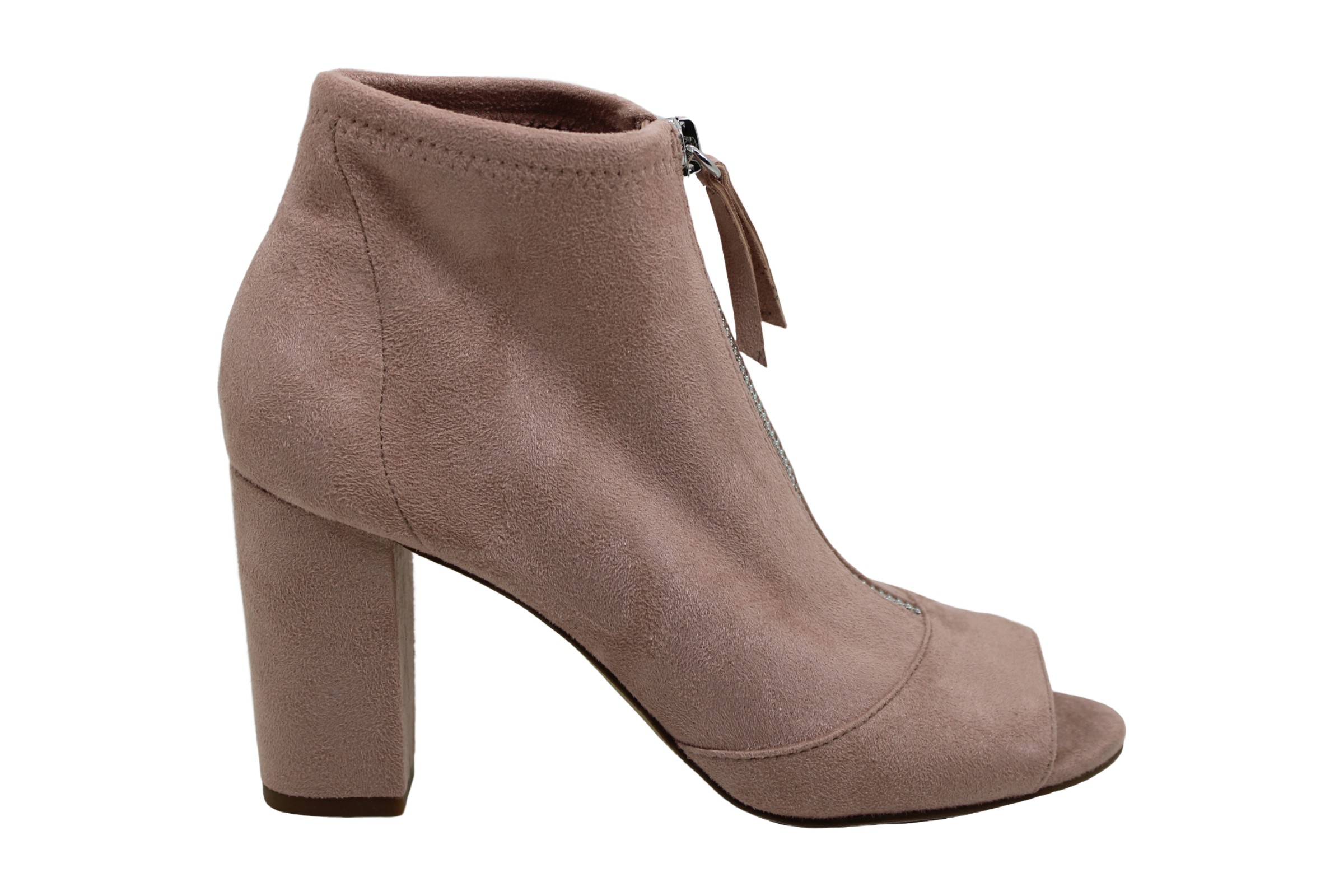faux suede block heel booties