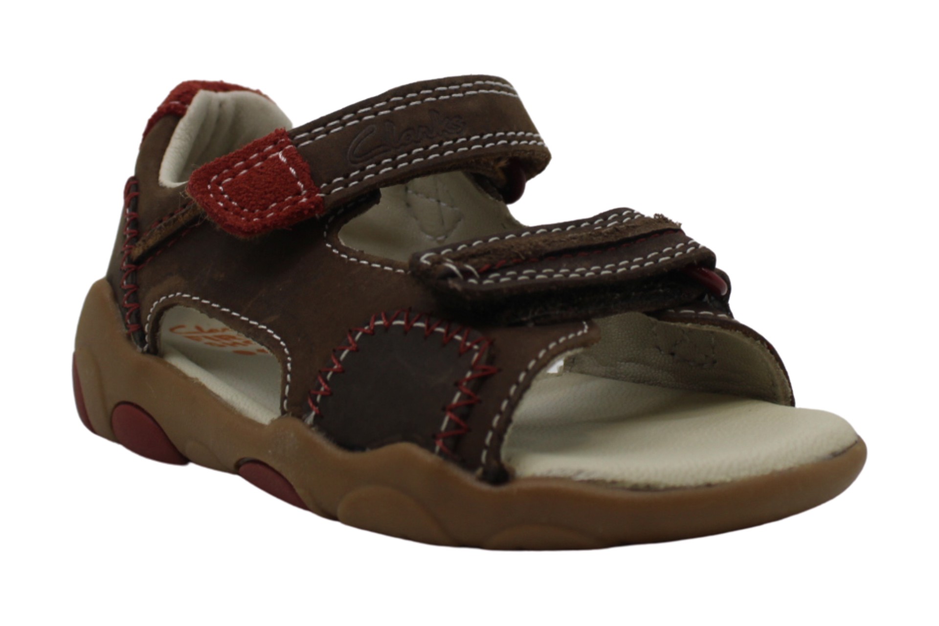 Clarks Children Shoes 26100239 Leather, Brown/burgundy, Size Toddler 5. ...