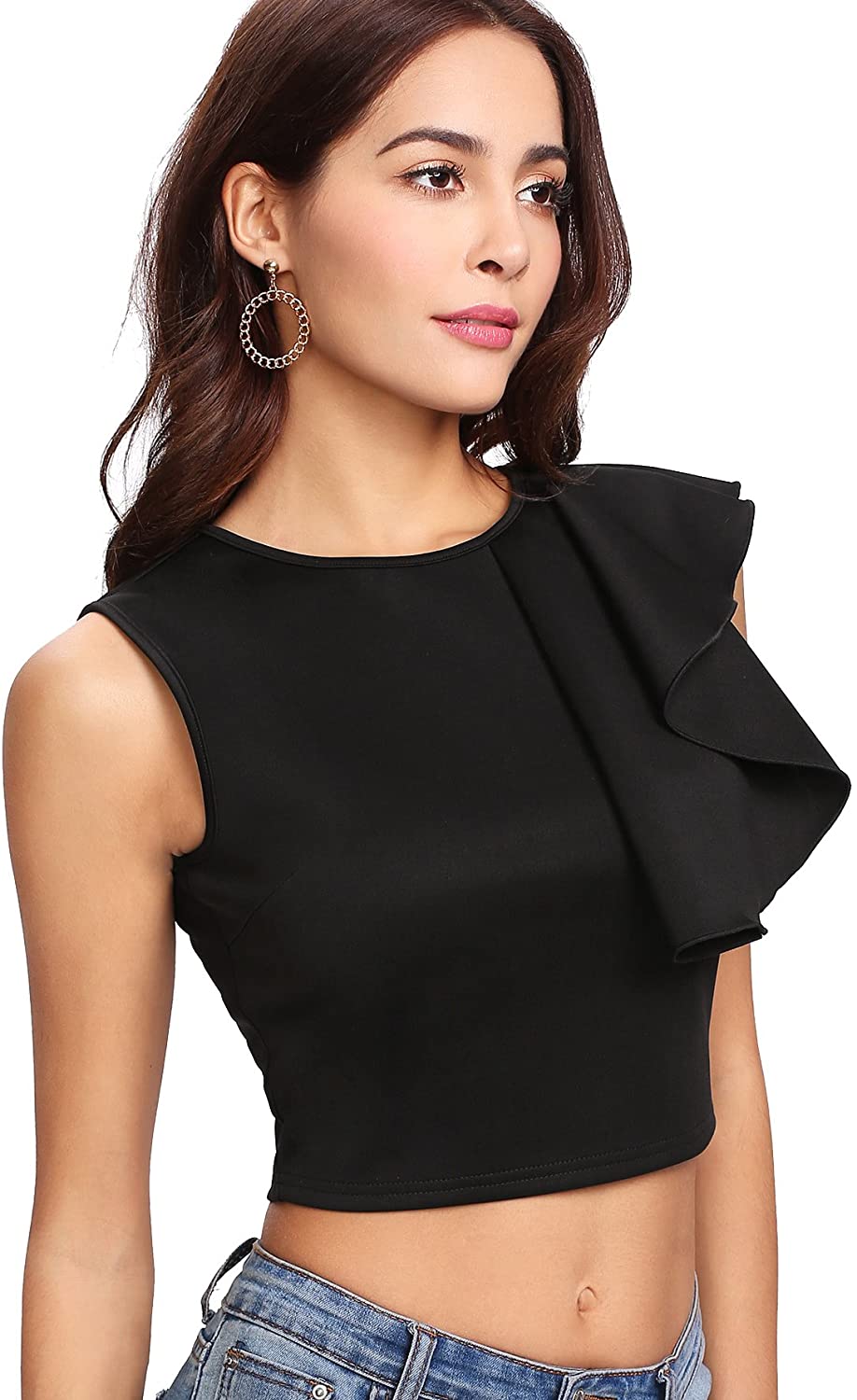 ruffle crop tank