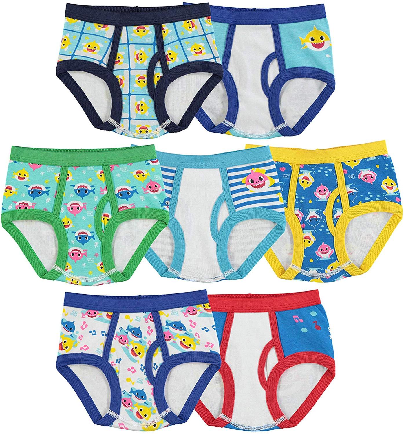 2T//3T Baby Shark Boys Toddler 7pk Briefs