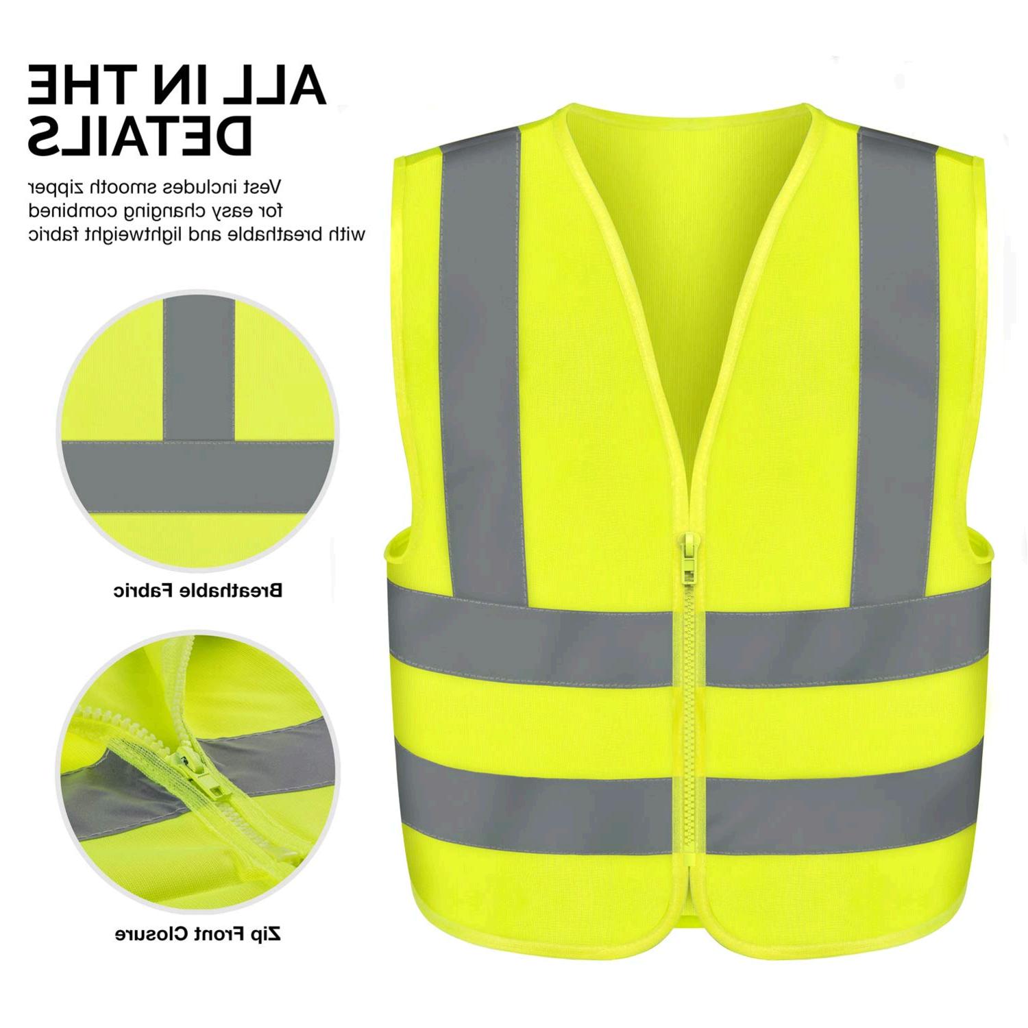 Neiko 53941A High Visibility Safety Vest, Large, Neon, Neon Yellow ...