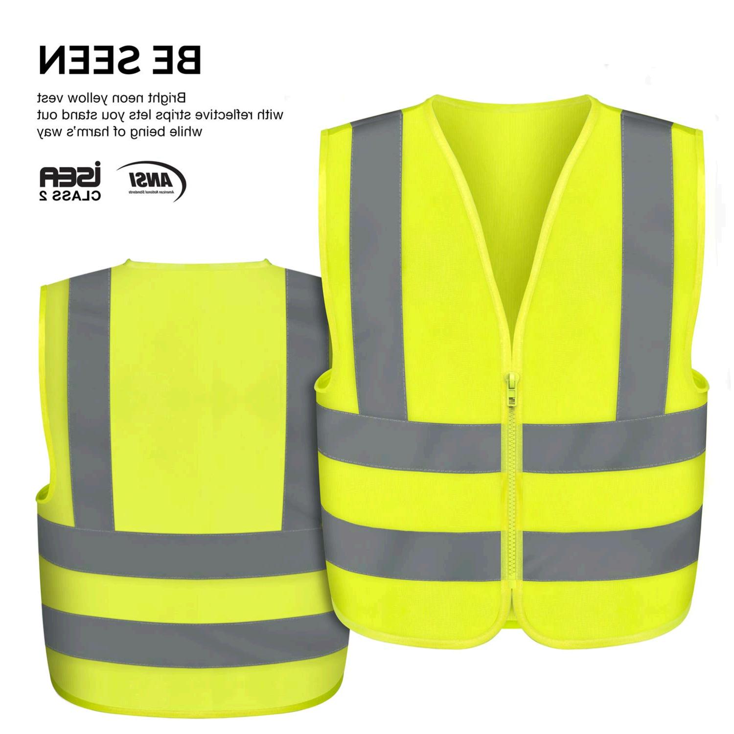 Neiko 53941A High Visibility Safety Vest, Large, Neon, Neon Yellow, Size No Size eBay