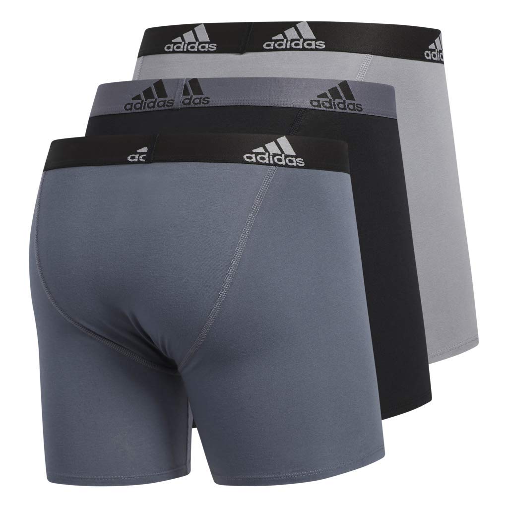 adidas Men's Stretch Cotton Boxer Briefs Underwear (3-Pack),, Grey ...