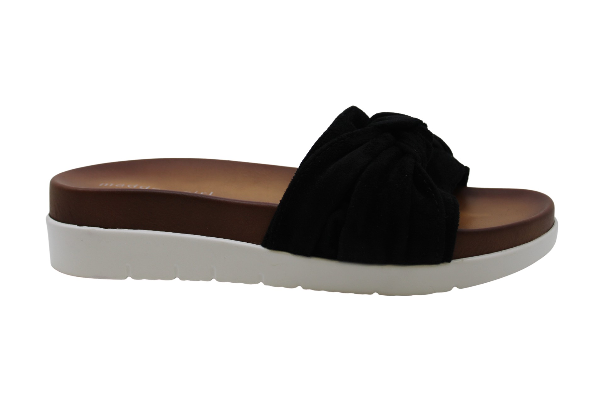 Madden Girl Women's Shoes Uma Fabric Open Toe Casual Slide, Black, Size ...