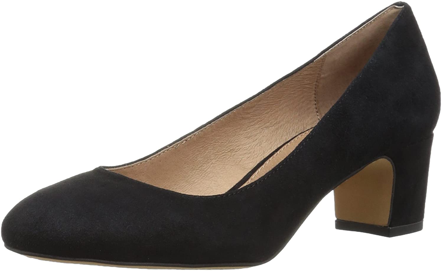 206 Collective Women's Merritt Round Toe Block Heel, Black Suede, Size ...