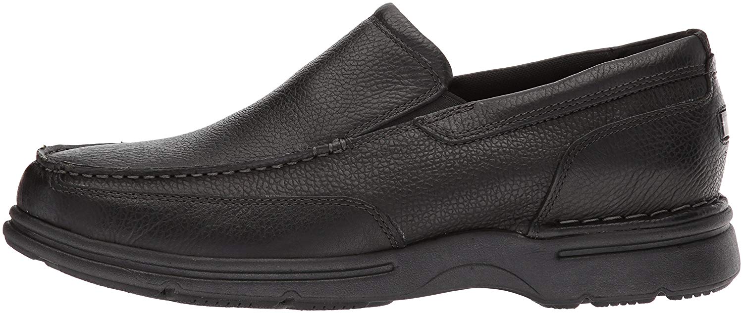 mens black leather slip on shoes