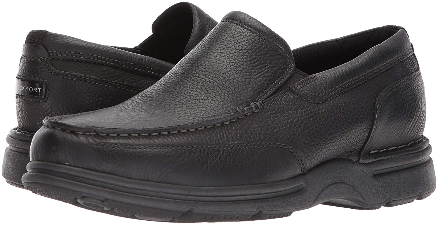 Rockport Men's Shoes Eureka plus slip on Leather Closed Toe, Black ...