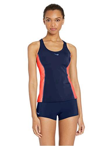 Nike Swim Women's Color Surge Powerback Tankini, Magic Ember, Size ...