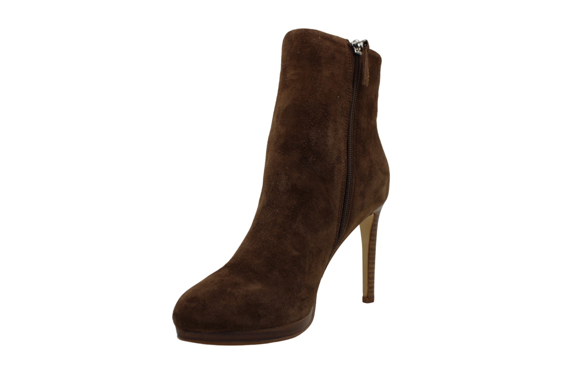 Nine West Womens Querida Platform Booties Leather Almond Toe, Brown ...