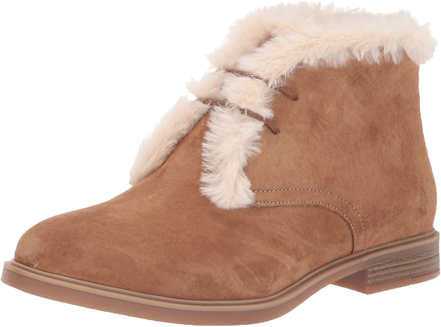 Hush Puppies Women's Bailey Fur Chukka Boot, Chestnut Suede, Size 6.5