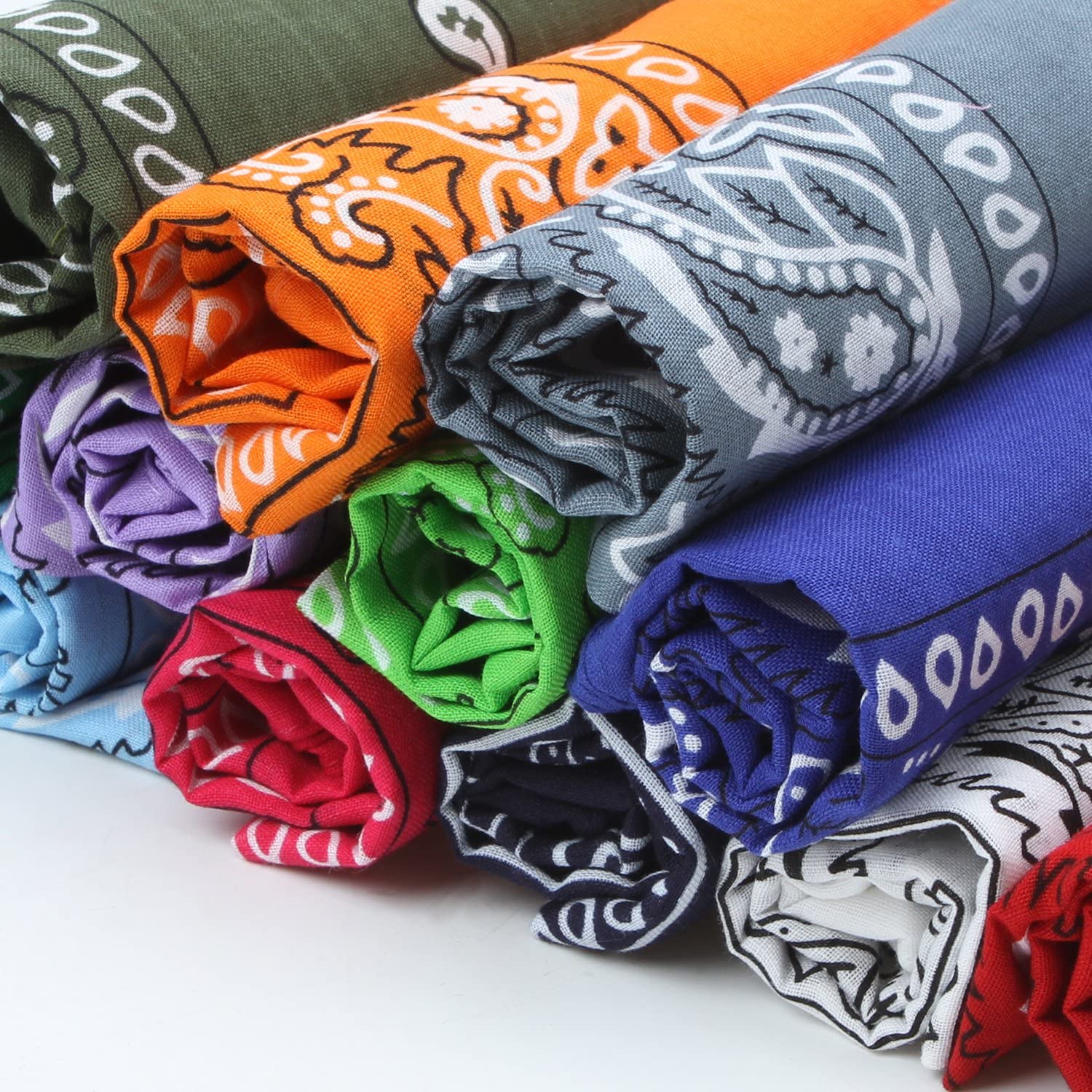 Cooraby 16 Colors Cotton Bandanas Paisley Headbands Cowboy, 16 Colors