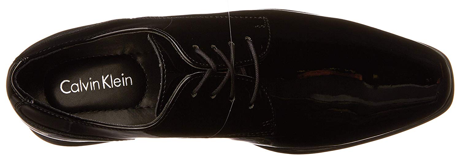 calvin klein men's brodie oxford black patent size 10