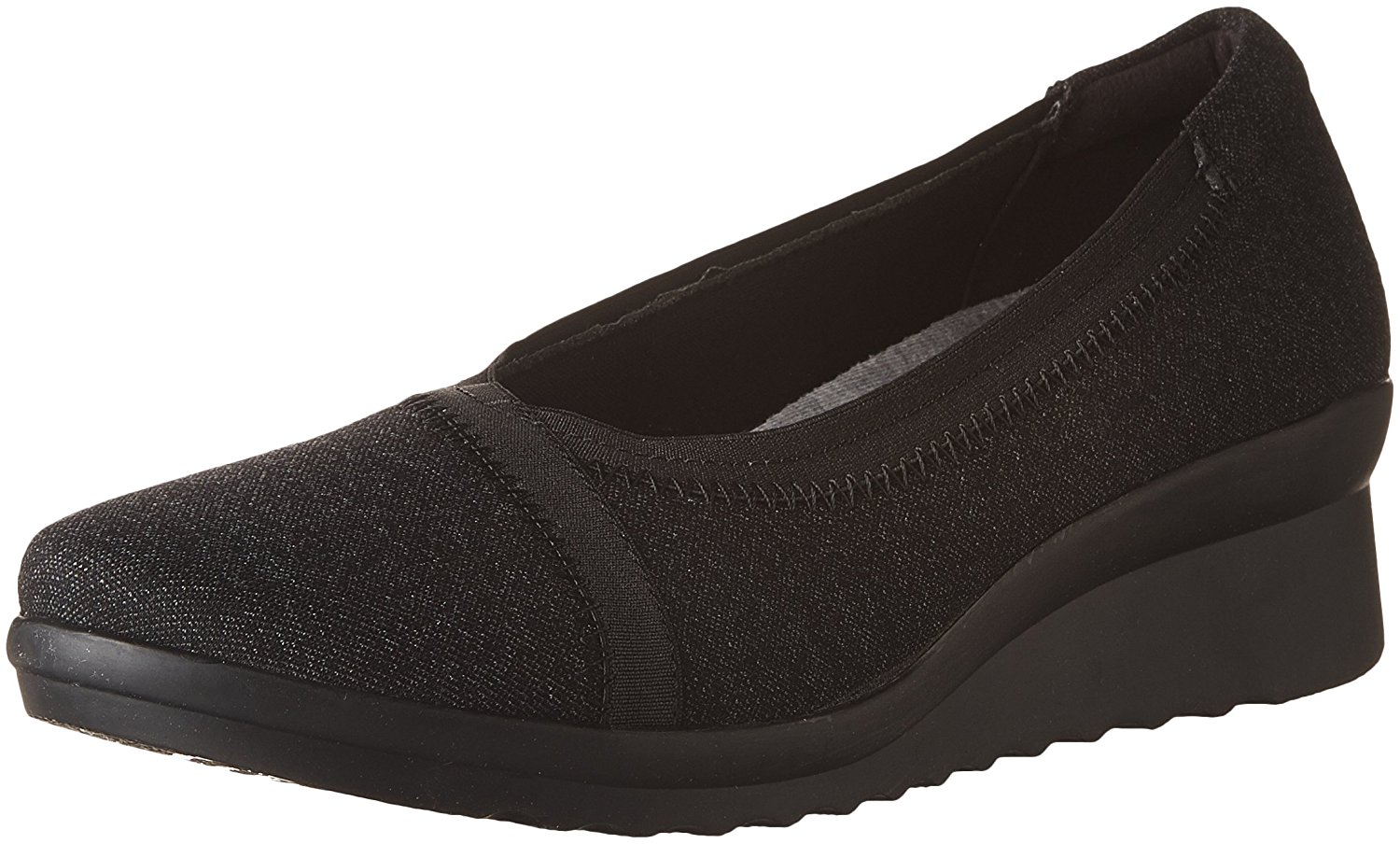CLARKS Womens Caddell Dash Leather Closed Toe Wedge Pumps Black Noir Size 11.0 CLARKS Womens Caddell Dash Leather Closed Toe Wedge Pumps Black Noir Size 11.0