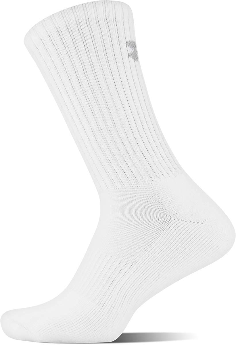 Under Armour Men's Charged Cotton 2.0 Socks, 6-Pair,, White/Gray, Size ...
