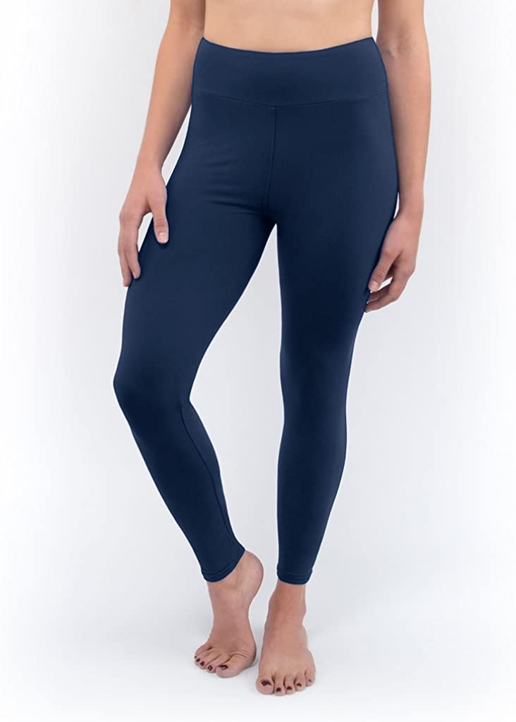 Posh by Anna Ultra Soft Double Brushed Women's Leggings with, Navy ...