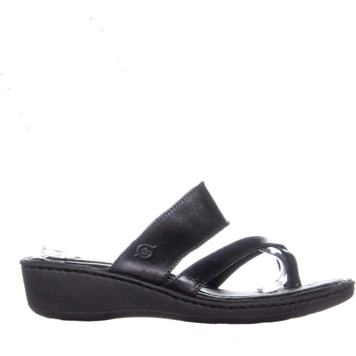 Born Womens Siene Leather Split Toe Casual Slide Sandals, Black, Size 7 ...