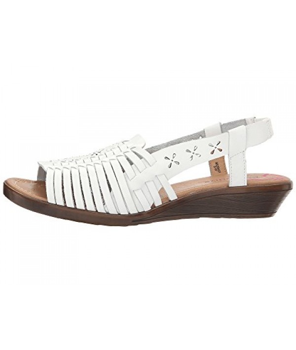 White Comfortiva Womens Felida Leather Open Toe Casual Slide Sandals Size 9.5