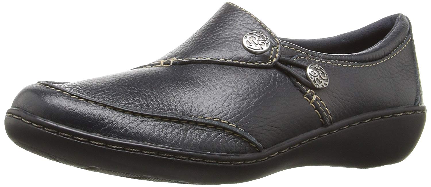 Clarks Womens Ashland Closed Toe Loafers, Navy, Size 7.5