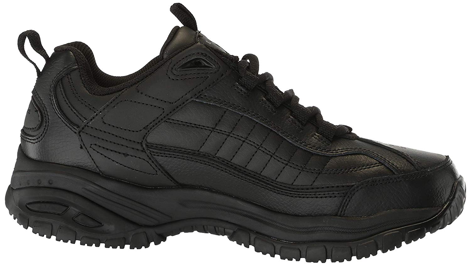 Skechers Mens 76759EW Leather Steel toe Lace Up Safety Shoes, Black ...