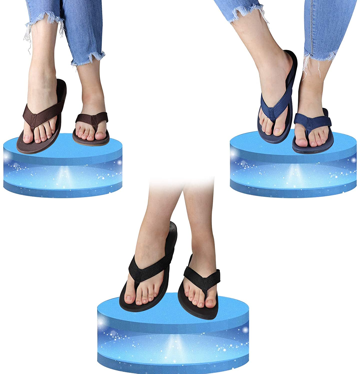 Arch Support Sandals for Women Orthotic Thong Flip Flops Toe, Brown, Size 6.0 f3 | eBay