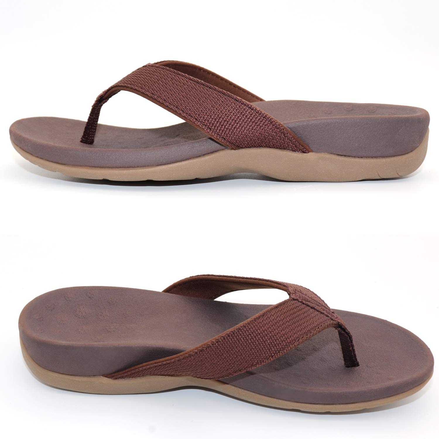 Arch Support Sandals For Women Orthotic Thong Flip Flops Toe Post Sandal For Plantar Fasciitis Flat Feet Heel Pain Brown C32daccd96e518 