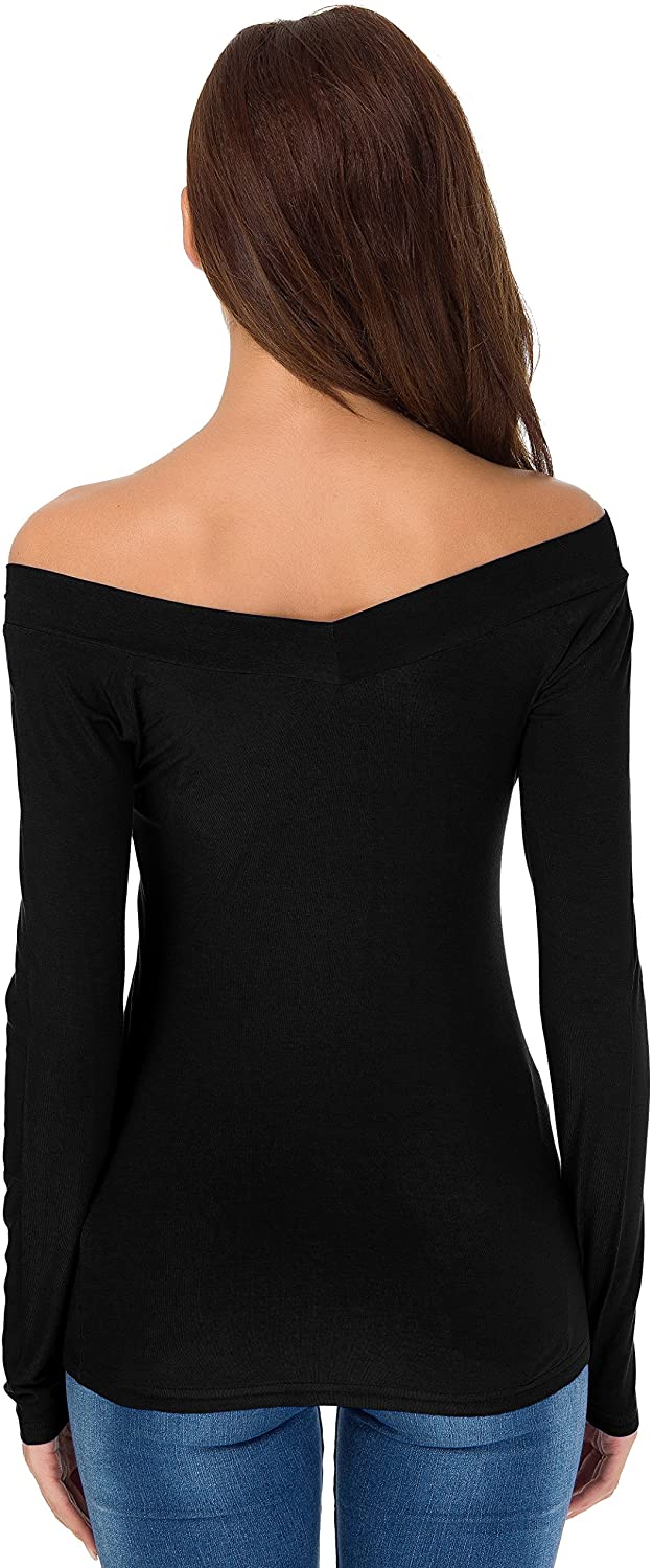 Sarin Mathews Womens Shirts Off The Shoulder Tops Sexy V Neck Black Size Small Ebay