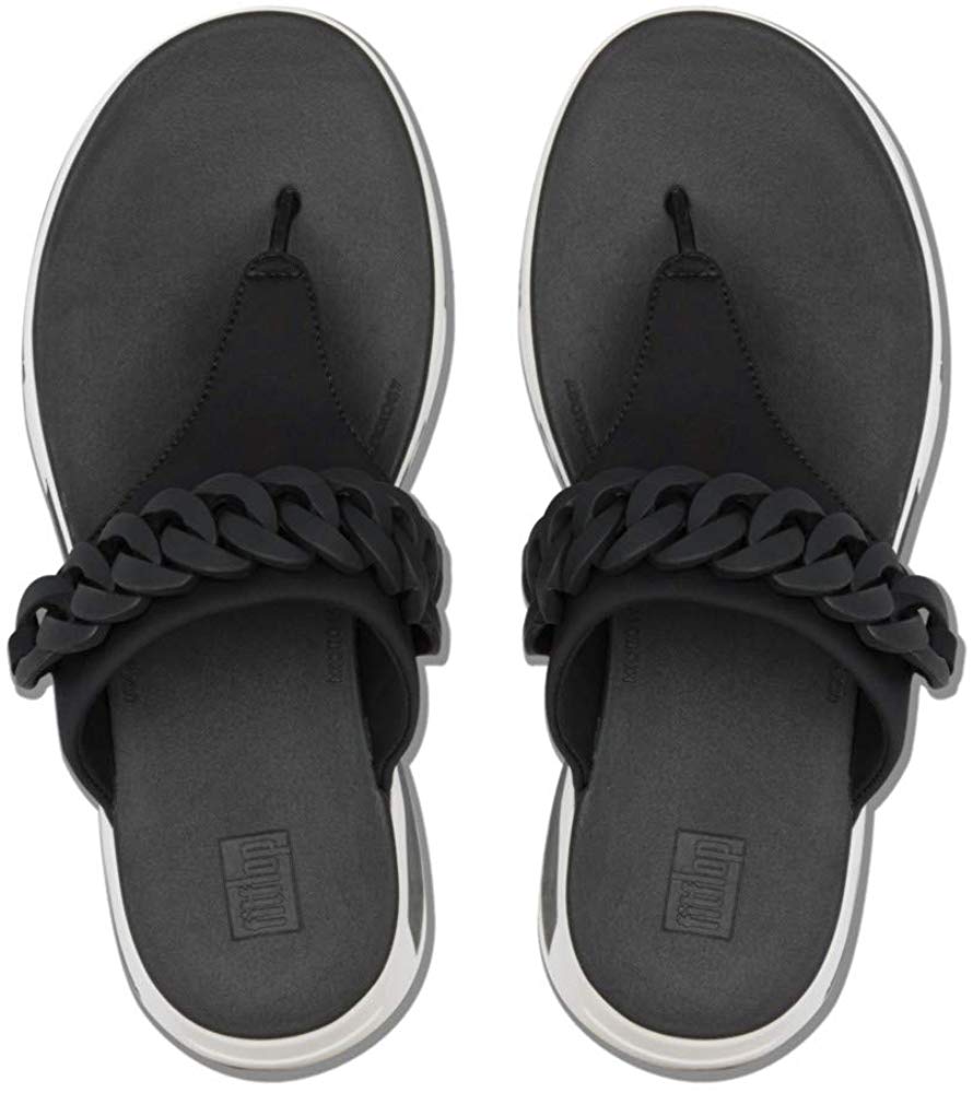 black and white thong sandals