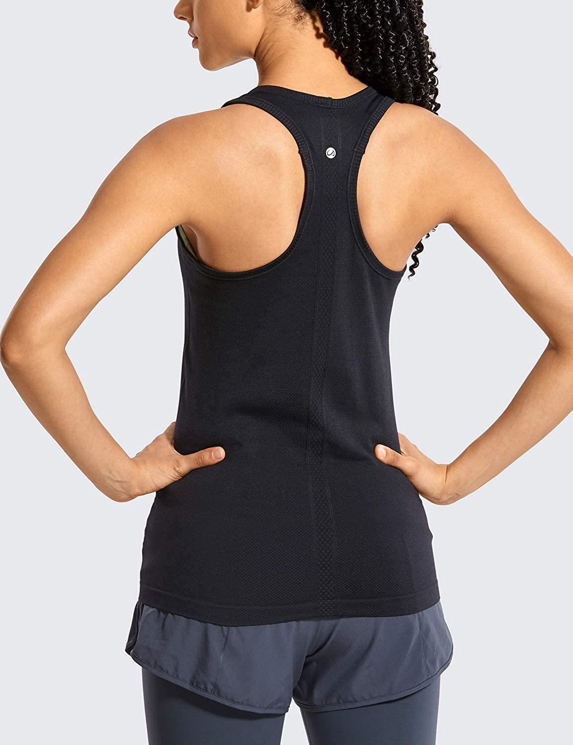  CRZ YOGA Seamless Workout Shirts for Women Short