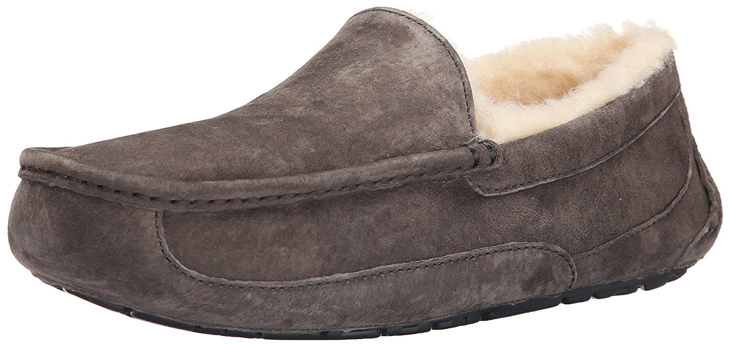 Details About Ugg Australia Mens Ascot Suede Closed Toe Slip On Slippers Charcoal Size 8 0 I